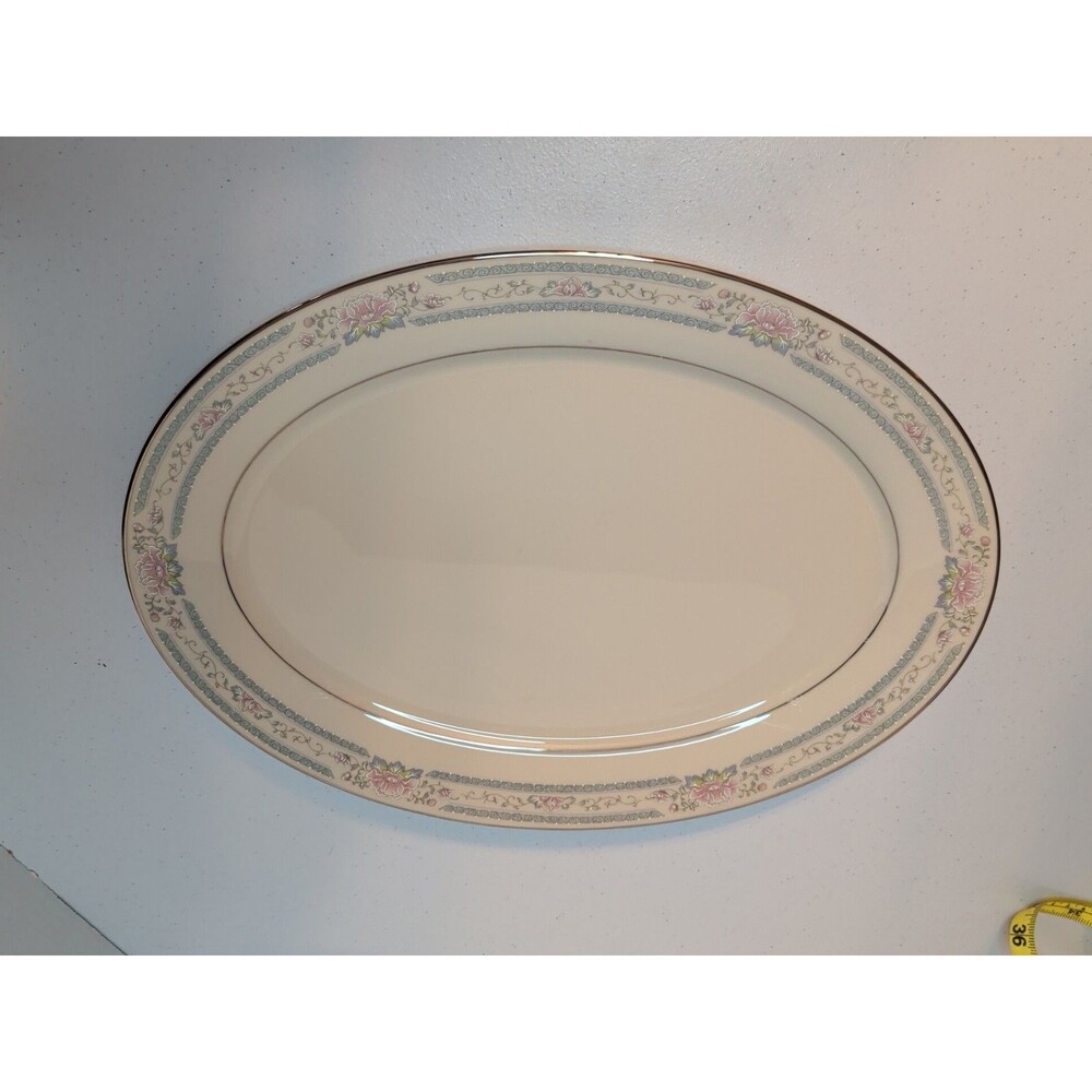 Lenox Charleston Cosmopolitan Collection 16" Oval Platter Pink/Blue Floral China